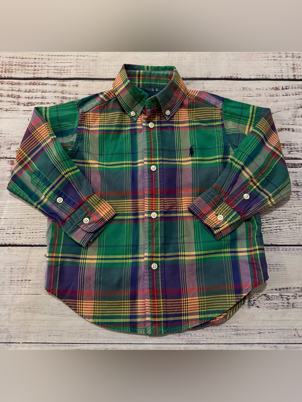 Ralph Lauren Plaid Button Down Dress Shirt 2T